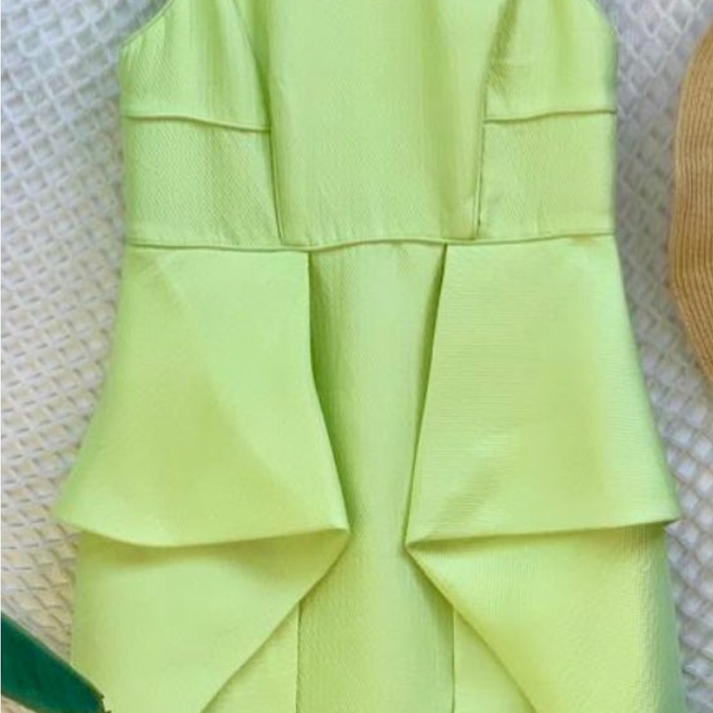 Tibi Lime Green Mini Dress